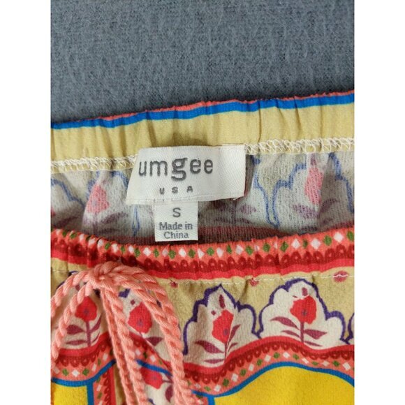 UMGEE Womens Top SZ S Can't Forget Me Off The Shoulder Bell Sleeves Floral‎ Boho - Picture 4 of 10